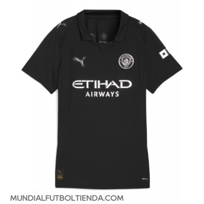 Camiseta Manchester City John Stones #5 Segunda Equipación Replica 2025-26 para mujer mangas cortas Camiseta Manchester City John Stones #5 Segunda Equipación Replica 2025-26 para mujer mangas cortas